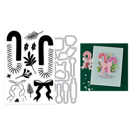 Hero Arts Candy Cane Season Candy Cane Swag Clear Stamps & Dies (DC322) Hero Arts Candy Cane Season Candy Cane Swag Clear Stamps & Dies (DC322)