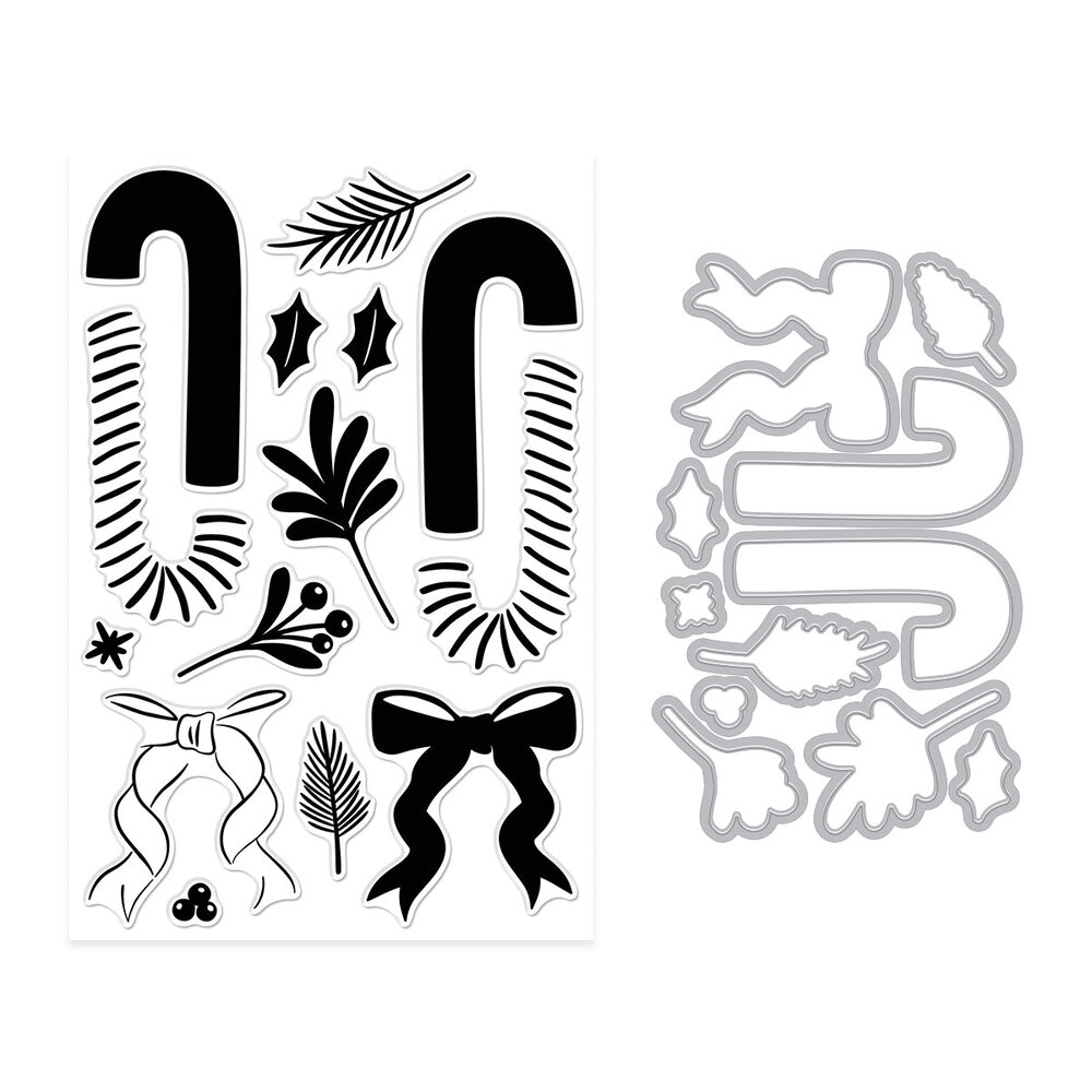 Hero Arts Candy Cane Season Candy Cane Swag Clear Stamps & Dies (DC322) Hero Arts Candy Cane Season Candy Cane Swag Clear Stamps & Dies (DC322)