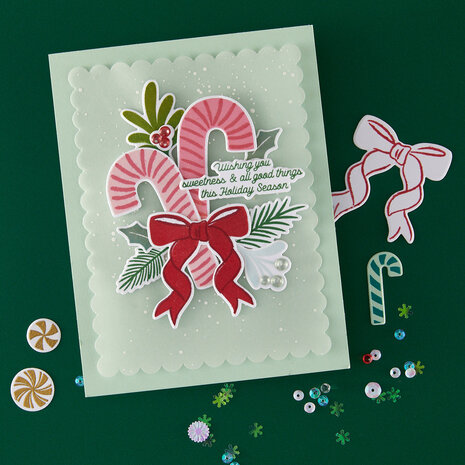 Hero Arts Candy Cane Season Candy Cane Swag Clear Stamps & Dies (DC322) Hero Arts Candy Cane Season Candy Cane Swag Clear Stamps & Dies (DC322)