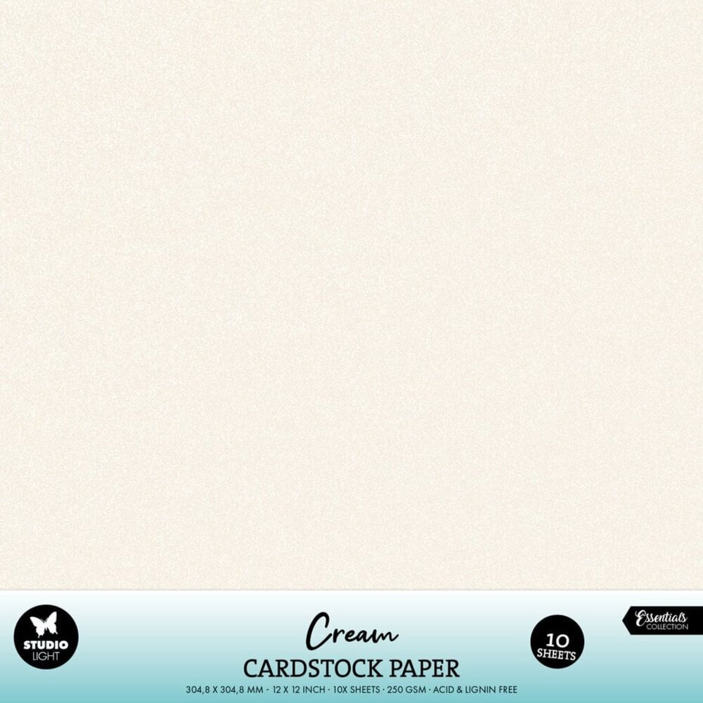 Studio Light Cardstock 12x12 Inch Cream (10pcs) (SL-CO-PS47) Studio Light Cardstock 12x12 Inch Cream (10pcs) (SL-CO-PS47)
