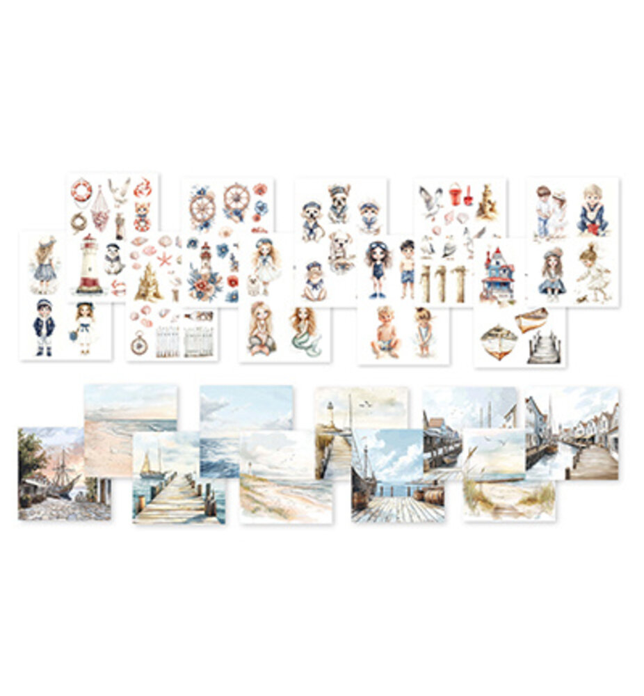 Dutch Doobadoo Waves of the Sea A4 Collage Paperset (473.005.080)