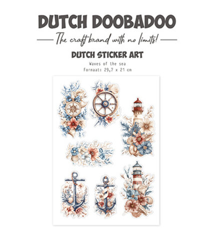 Dutch Doobadoo Dutch Sticker Art Transparent Stickers Waves of the Sea (491.201.006)