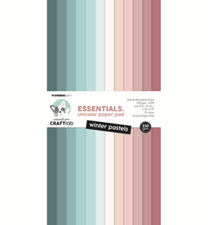 Creative Craftlab Essentials Winter Pastels Slimline Unicolor Paper Pad (CCL-ES-UPP365)