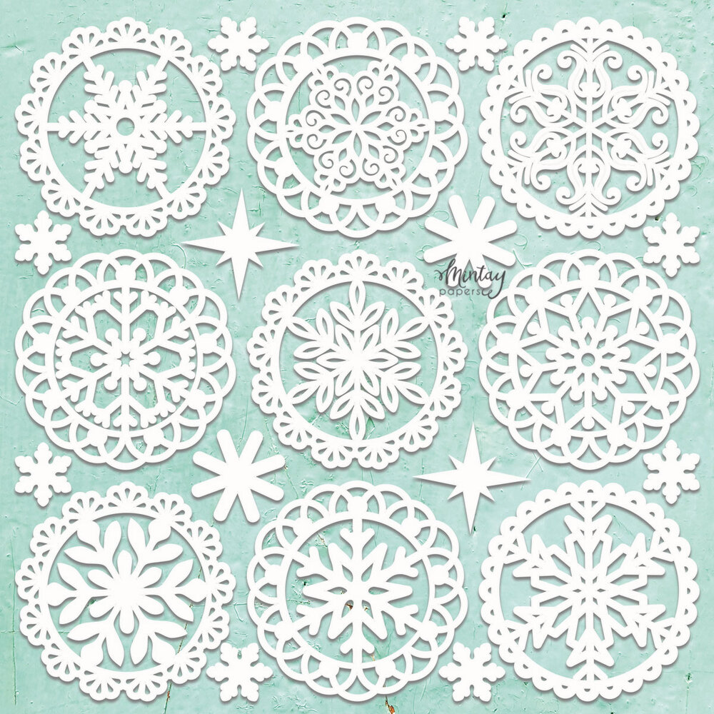 Mintay Chippies 12x12 Inch Winter Doilies (MT-CHIP2-D108)