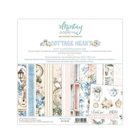 Mintay Cottage Heart 8x8 Inch Paper Pad (MT-COH-08) Mintay Cottage Heart 8x8 Inch Paper Pad (MT-COH-08)