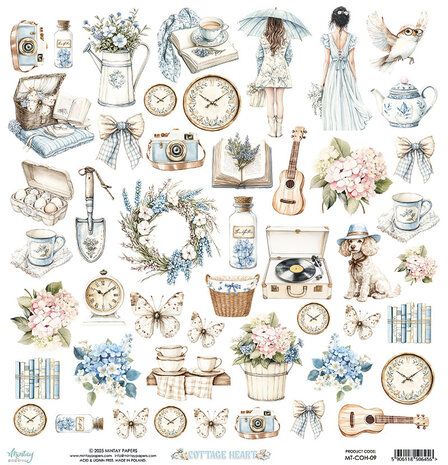 Mintay Cottage Heart 12x12 Inch Paper Elements (MT-COH-09)