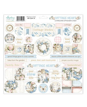 Mintay Cottage Heart 12x12 Inch Chipboard Ephemera Sheet (MT-COH-14)