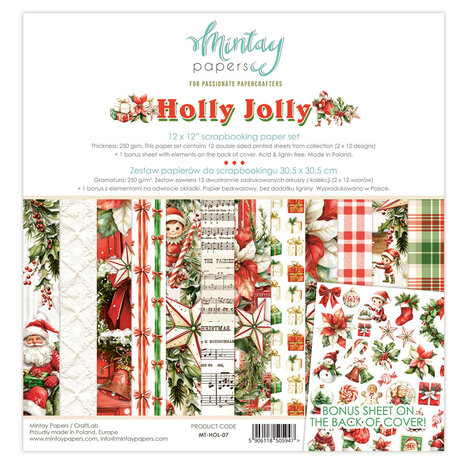 Mintay Holly Jolly 12x12 Inch Paper Pad (MT-HOL-07)