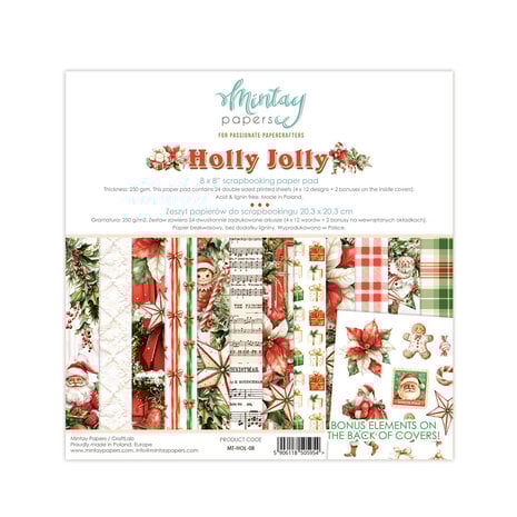 Mintay Holly Jolly 8x8 Inch Paper Pad (MT-HOL-08) Mintay Holly Jolly 8x8 Inch Paper Pad (MT-HOL-08)