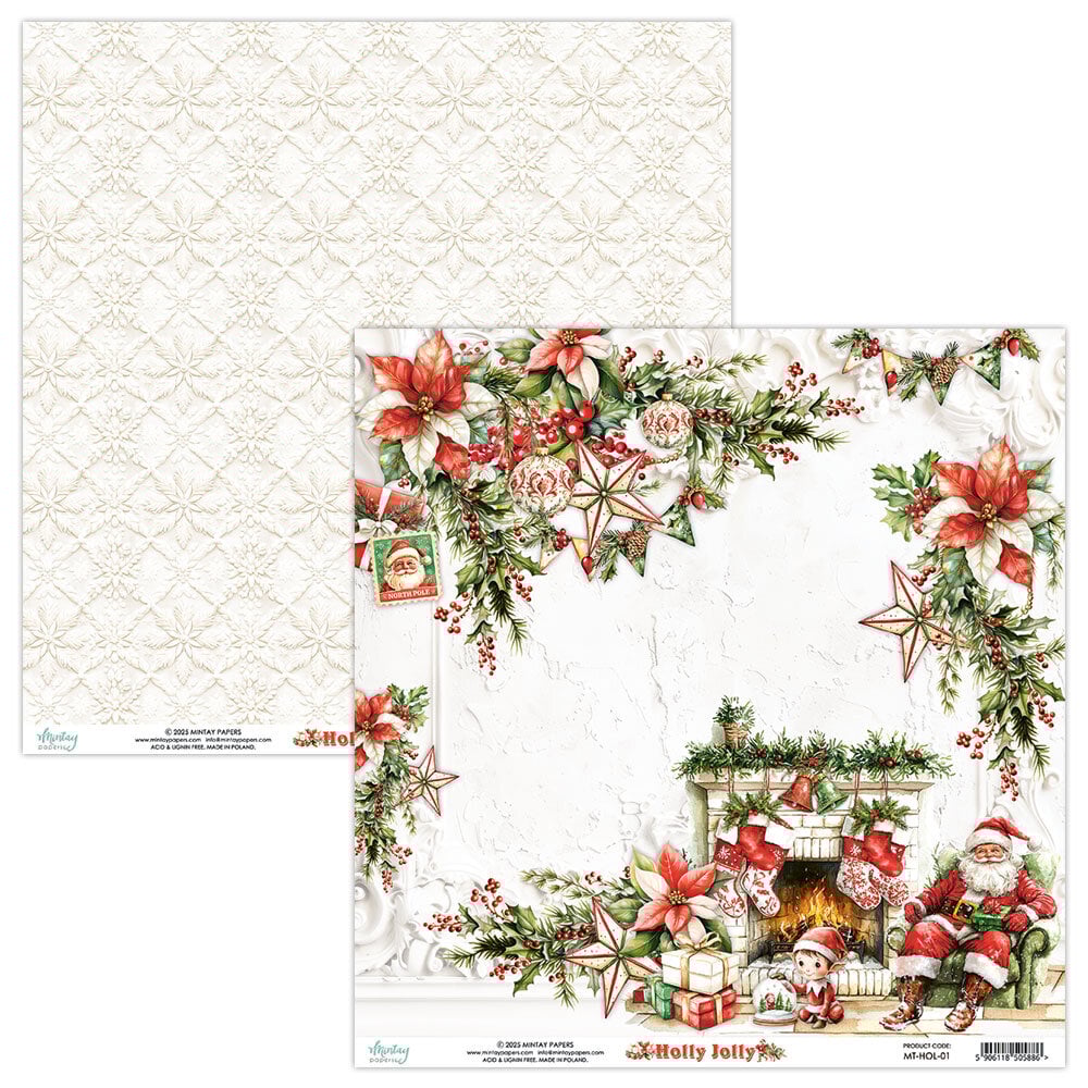 Mintay Holly Jolly 8x8 Inch Paper Pad (MT-HOL-08) Mintay Holly Jolly 8x8 Inch Paper Pad (MT-HOL-08)