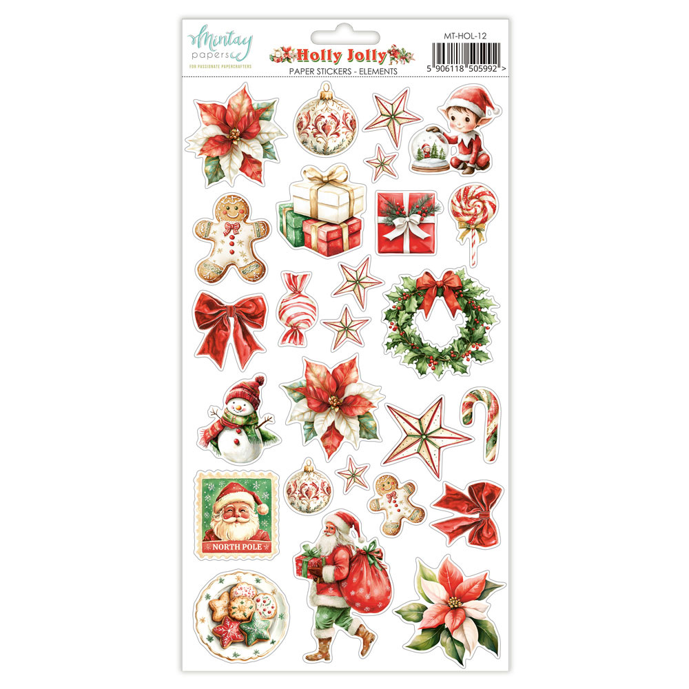 Mintay Holly Jolly 6x12 Inch Paper Stickers Elements (MT-HOL-12 ...