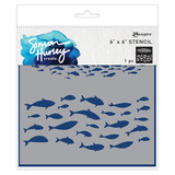 Simon Hurley Create Fish Frenzy 6x6 Inch Masking Stencils (HUS91721)