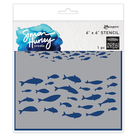 Simon Hurley Create Fish Frenzy 6x6 Inch Masking Stencils (HUS91721)