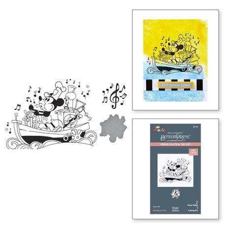 Spellbinders Say Cheese Classic Mouse Steamboat Willie Press Plate & Die Set (BP-313)