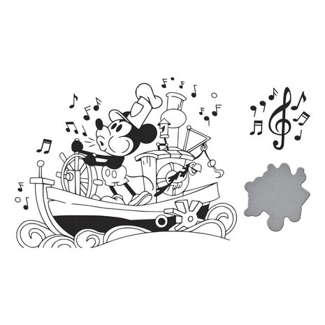 Spellbinders Say Cheese Classic Mouse Steamboat Willie Press Plate & Die Set (BP-313)