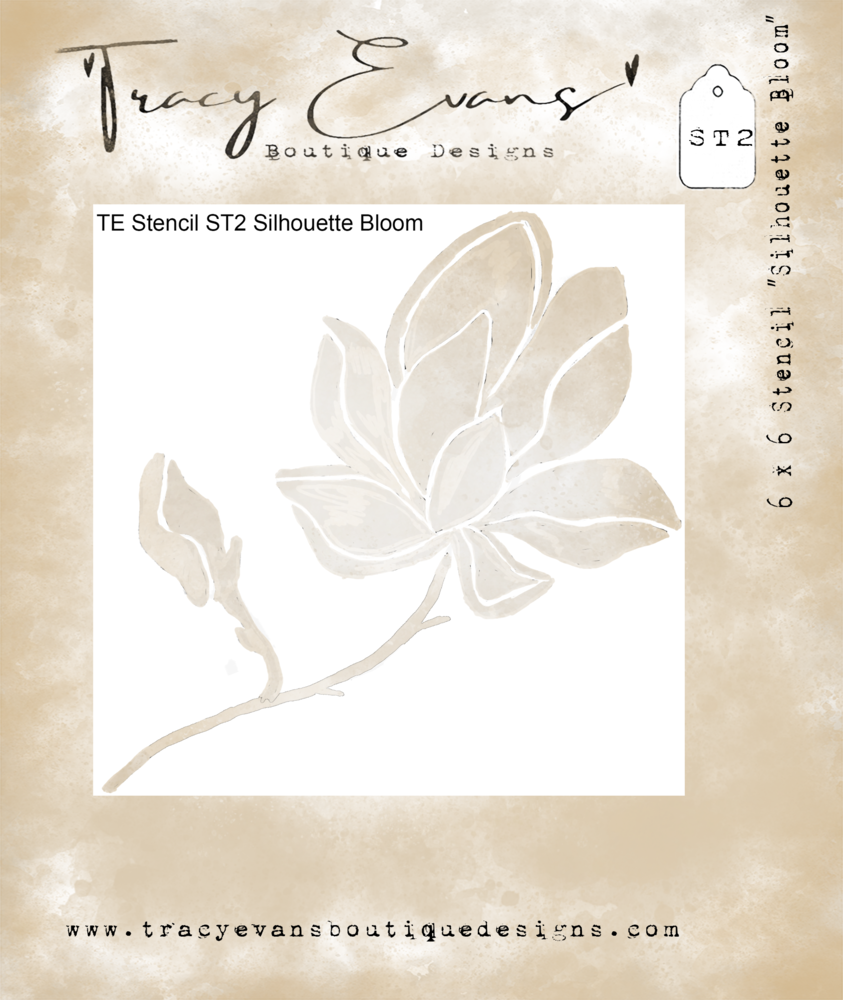 Tracy Evans Silhouette Bloom 6x6 Inch Stencil (ST002) Tracy Evans Silhouette Bloom 6x6 Inch Stencil (ST002)