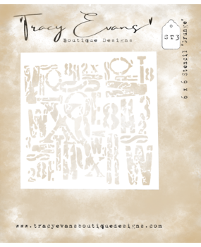 Tracy Evans Grunge 6x6 Inch Stencil (ST003)