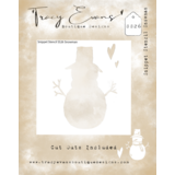 Tracy Evans Snowman 4x4 Inch Snippet Stencil (SS026)