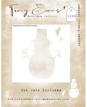 Tracy Evans Snowman 4x4 Inch Snippet Stencil (SS026)