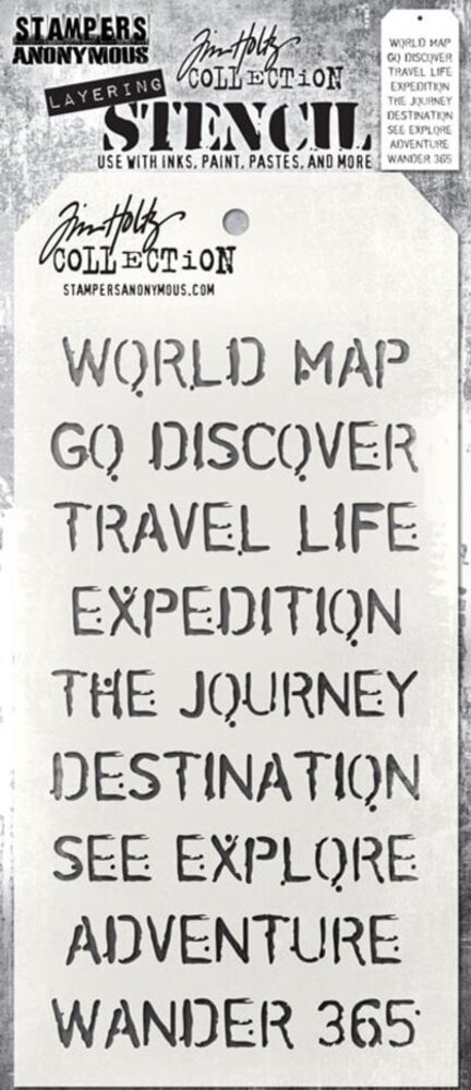 Stampers Anonymous Tim Holtz Traveler Layering Stencil (THS043) Stampers Anonymous Tim Holtz Traveler Layering Stencil (THS043)