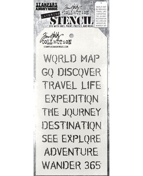 Stampers Anonymous Tim Holtz Traveler Layering Stencil (THS043) Stampers Anonymous Tim Holtz Traveler Layering Stencil (THS043)