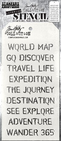 Stampers Anonymous Tim Holtz Traveler Layering Stencil (THS043) Stampers Anonymous Tim Holtz Traveler Layering Stencil (THS043)