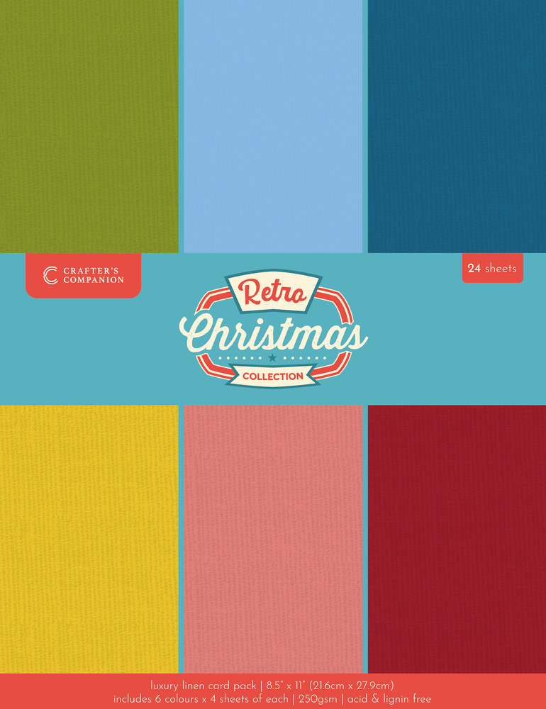 Crafter's Companion Retro Christmas A4 Luxury Linen Cardstock (CC-RC-LINEN-A4)