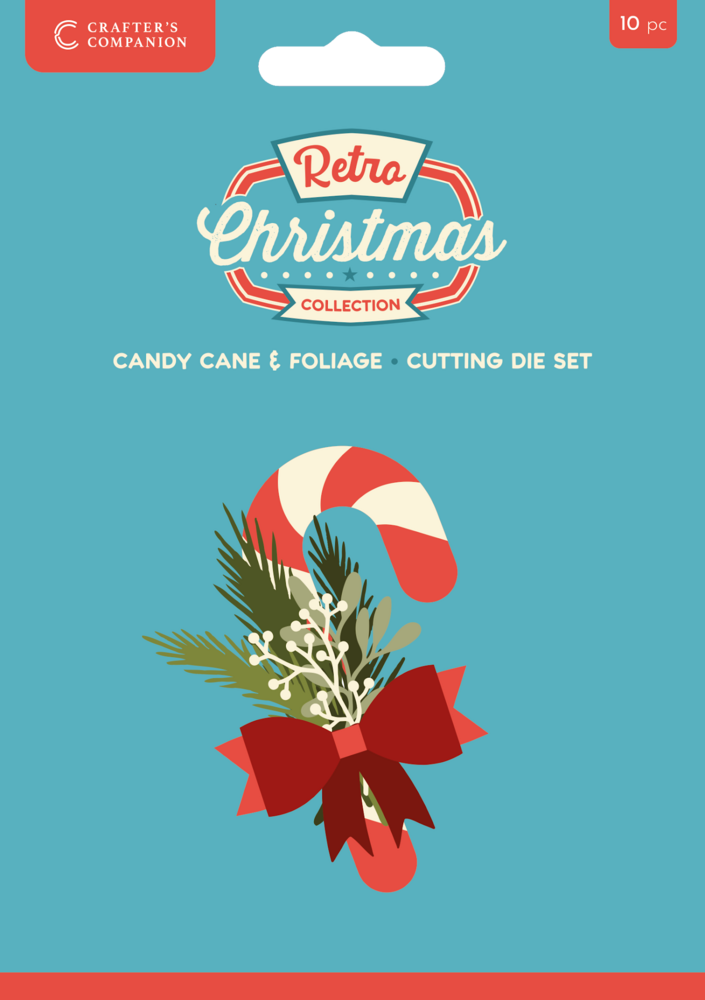 Crafter's Companion Retro Christmas Dies Candy Cane & Foliage (CC-RC-MD-CAN) Crafter's Companion Retro Christmas Dies Candy Cane & Foliage (CC-RC-MD-CAN)