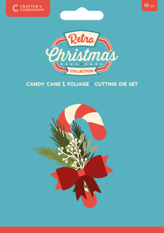 Crafter's Companion Retro Christmas Dies Candy Cane & Foliage (CC-RC-MD-CAN) Crafter's Companion Retro Christmas Dies Candy Cane & Foliage (CC-RC-MD-CAN)