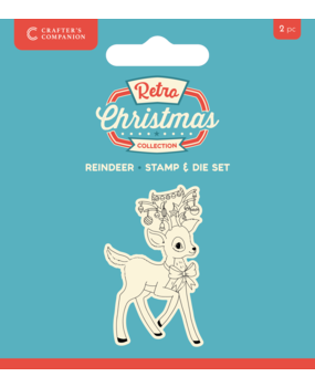 Crafter's Companion Retro Christmas Stamp & Die Reindeer (CC-RC-STD-DER) Crafter's Companion Retro Christmas Stamp & Die Reindeer (CC-RC-STD-DER)