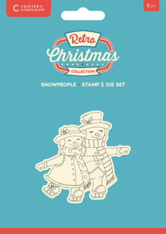 Crafter's Companion Retro Christmas Stamp & Die Snowpeople (CC-RC-STD-SPE) Crafter's Companion Retro Christmas Stamp & Die Snowpeople (CC-RC-STD-SPE)