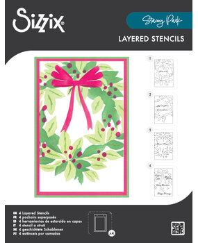 Sizzix Stacey Park Layered Stencils A Wreath in Time (666903)