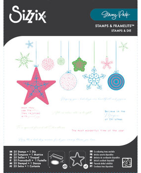 Sizzix Stacey Park Clear Stamps with Framelits Holiday Bits and Bobs (666896)
