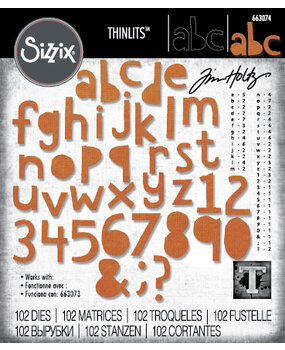 Sizzix Thinlits Die Set Alphanumeric Cutout Lower (663074)