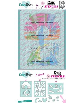 Carlijn Design Stencils Zomerse Scenes (3pcs) (CDSC-0043)