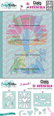 Carlijn Design Stencils Zomerse Scenes (3pcs) (CDSC-0043)