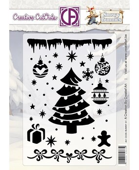 Creatief Art Snowy Bunnies Stencil Christmas Ornaments (CCOS-BUNNY-01) Creatief Art Snowy Bunnies Stencil Christmas Ornaments (CCOS-BUNNY-01)