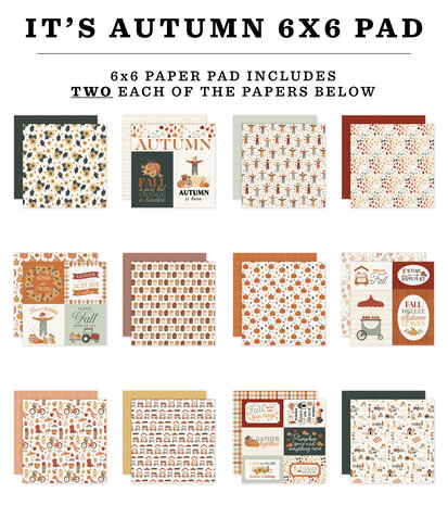 Carta Bella It's Autumn 6x6 Inch Paper Pad (CBIA452023) Carta Bella It's Autumn 6x6 Inch Paper Pad (CBIA452023)