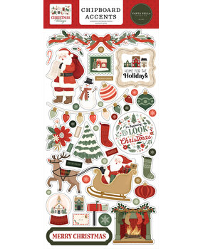 Carta Bella Christmas Village 6x13 Inch Chipboard Accents (CBCV458021) Carta Bella Christmas Village 6x13 Inch Chipboard Accents (CBCV458021)
