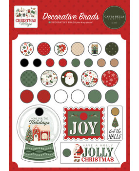 Carta Bella Christmas Village Adhesive Brads (CBCV458020) Carta Bella Christmas Village Adhesive Brads (CBCV458020)
