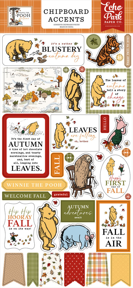 Echo Park Winnie The Pooh Autumn 6x13 Inch Chipboard Accents (WPA453021) Echo Park Winnie The Pooh Autumn 6x13 Inch Chipboard Accents (WPA453021)