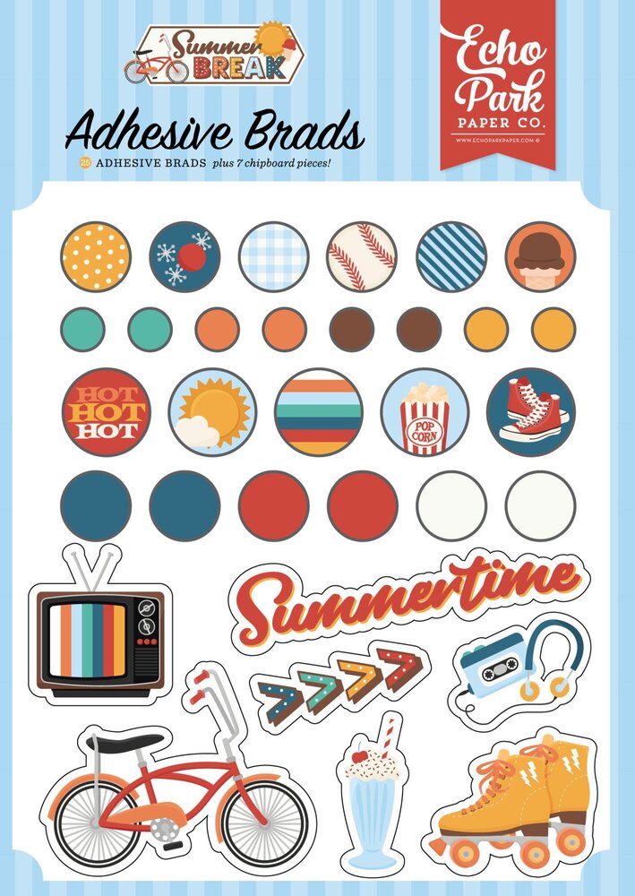 Echo Park Summer Break Adhesive Brads (SBR426020) Echo Park Summer Break Adhesive Brads (SBR426020)