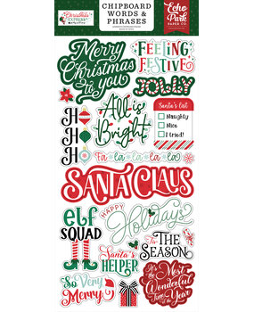 Echo Park Christmas Express 6x13 Inch Chipboard Word & Phrases (SCE455022)