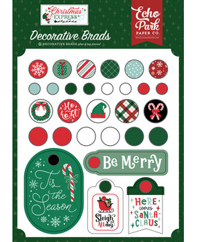 Echo Park Christmas Express Adhesive Brads (SCE455020) Echo Park Christmas Express Adhesive Brads (SCE455020)