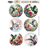 Berrie's Beauties Colorful Hummingbirds Scenery Push Out Round (BBSC10101)