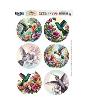 Berrie's Beauties Colorful Hummingbirds Scenery Push Out Round (BBSC10101) Berrie's Beauties Colorful Hummingbirds Scenery Push Out Round (BBSC10101)