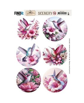 Berrie's Beauties Pastel Hummingbirds Scenery Push Out Round (BBSC10103) Berrie's Beauties Pastel Hummingbirds Scenery Push Out Round (BBSC10103)