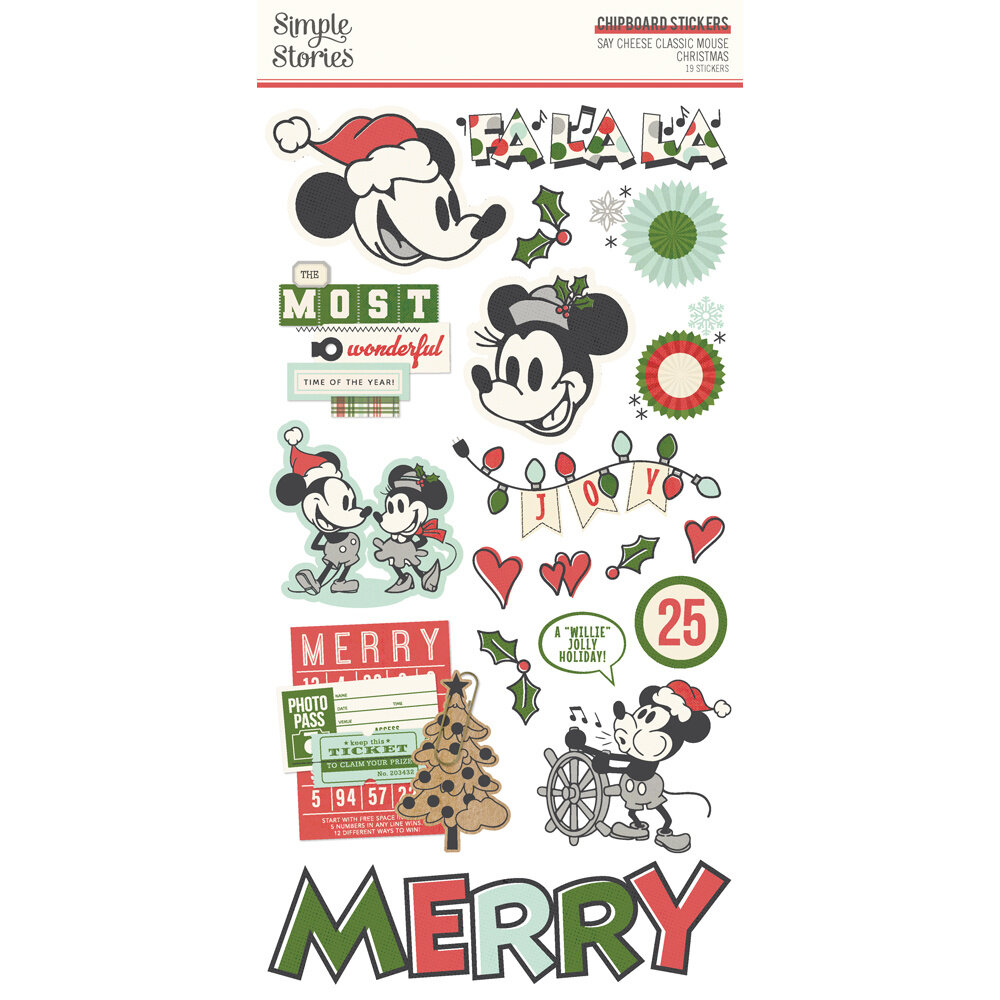 Simple Stories Say Cheese Classic Mouse Christmas 6x12 Inch Chipboard Stickers (25208) Simple Stories Say Cheese Classic Mouse Christmas 6x12 Inch Chipboard Stickers (25208)