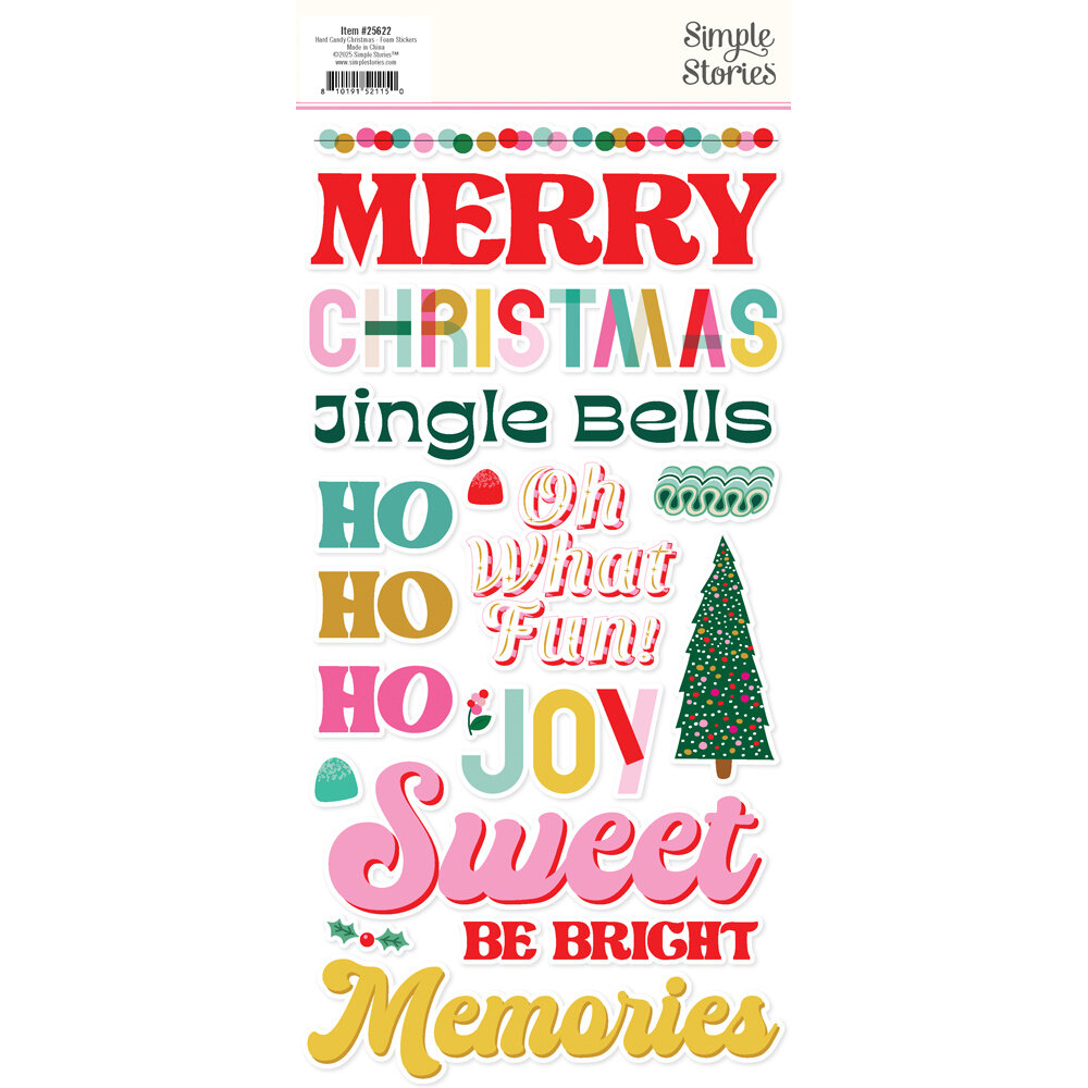 Simple Stories Hard Candy Christmas Foam Stickers (25622) Simple Stories Hard Candy Christmas Foam Stickers (25622)