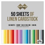 Card Deco 50 Sheets of Linen Cardstock 12x12 Inch (SCP001)